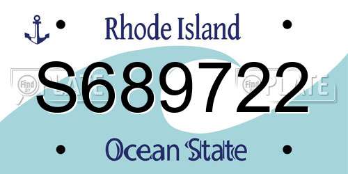 S689722 Rhode Island License Plate