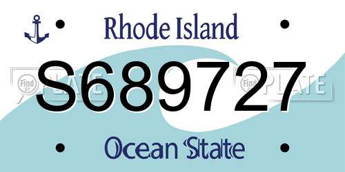 S689727 Rhode Island License Plate