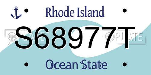 S68977T Rhode Island License Plate