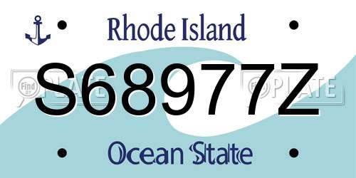 S68977Z Rhode Island License Plate