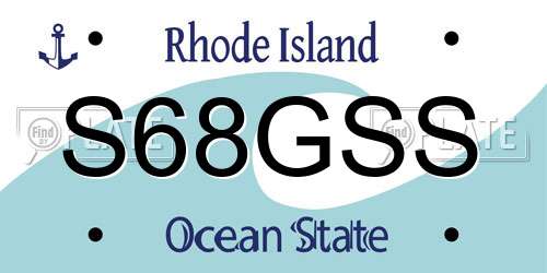 S68GSS Rhode Island License Plate