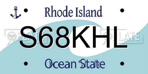 S68KHL Rhode Island License Plate
