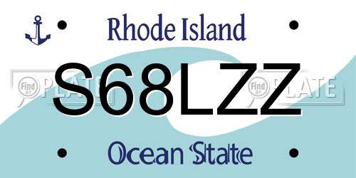 S68LZZ Rhode Island License Plate