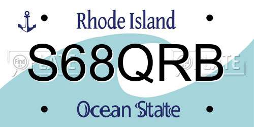 S68QRB Rhode Island License Plate