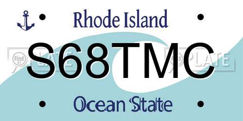 S68TMC Rhode Island License Plate