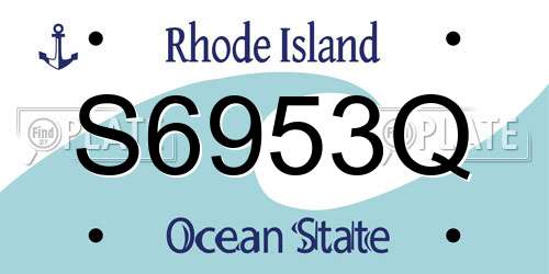S6953Q Rhode Island License Plate