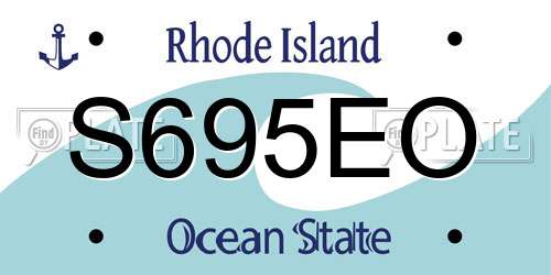S695EO Rhode Island License Plate