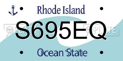S695EQ Rhode Island License Plate