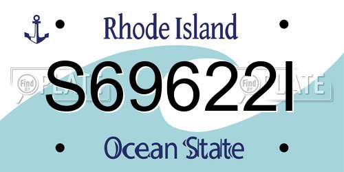 S69622I Rhode Island License Plate