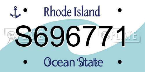 S696771 Rhode Island License Plate