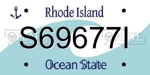 S69677I Rhode Island License Plate