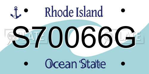 S70066G Rhode Island License Plate