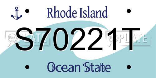 S70221T Rhode Island License Plate