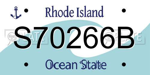 S70266B Rhode Island License Plate