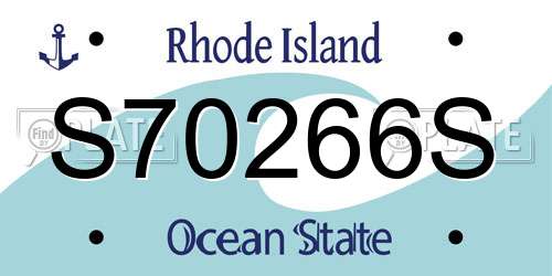 S70266S Rhode Island License Plate