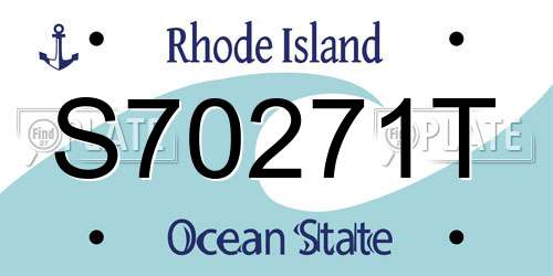 S70271T Rhode Island License Plate