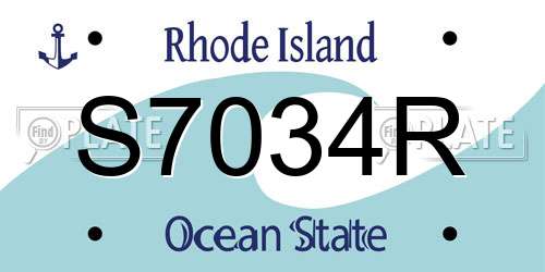 S7034R Rhode Island License Plate