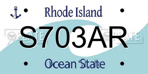 S703AR Rhode Island License Plate