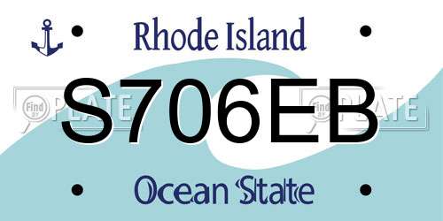 S706EB Rhode Island License Plate