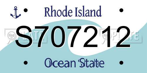 S707212 Rhode Island License Plate