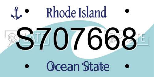 S707668 Rhode Island License Plate