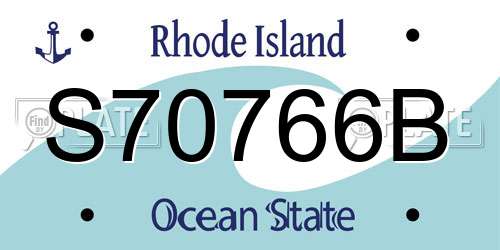 S70766B Rhode Island License Plate