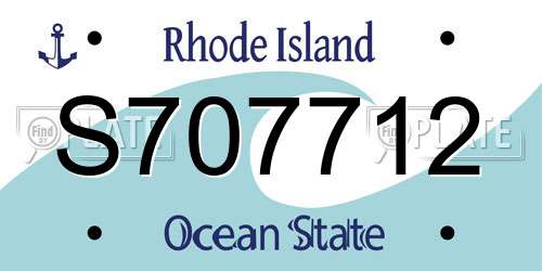 S707712 Rhode Island License Plate