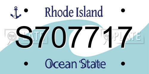 S707717 Rhode Island License Plate