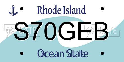 S70GEB Rhode Island License Plate