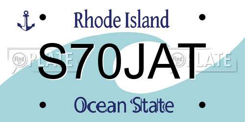 S70JAT Rhode Island License Plate