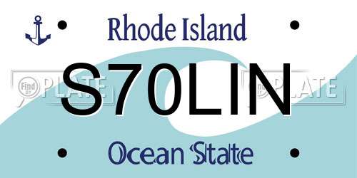 S70LIN Rhode Island License Plate