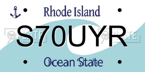 S70UYR Rhode Island License Plate
