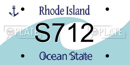 S712 Rhode Island License Plate