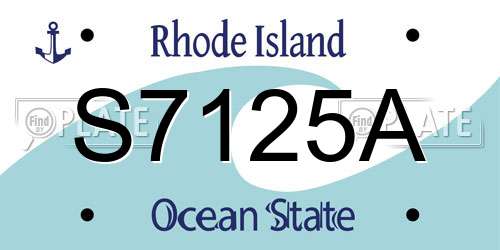 S7125A Rhode Island License Plate