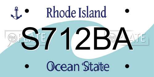 S712BA Rhode Island License Plate