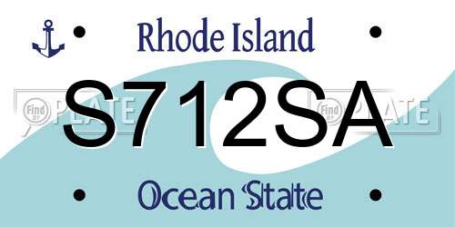S712SA Rhode Island License Plate