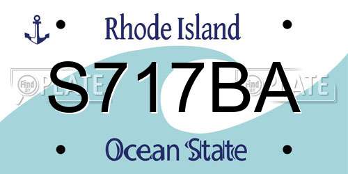 S717BA Rhode Island License Plate