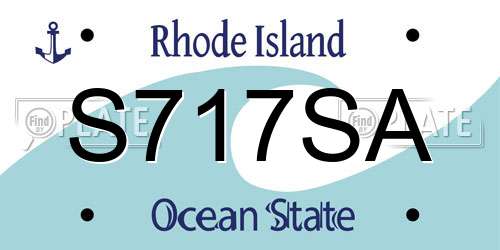 S717SA Rhode Island License Plate