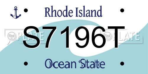 S7196T Rhode Island License Plate