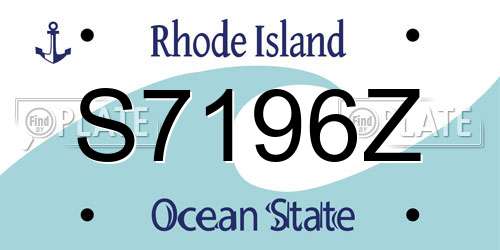 S7196Z Rhode Island License Plate