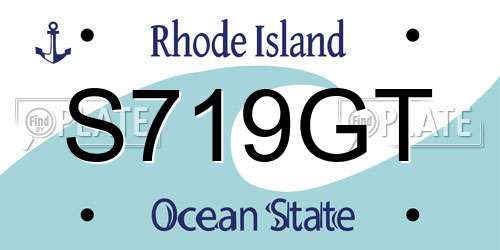 S719GT Rhode Island License Plate