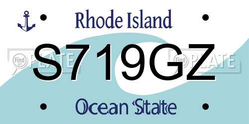 S719GZ Rhode Island License Plate