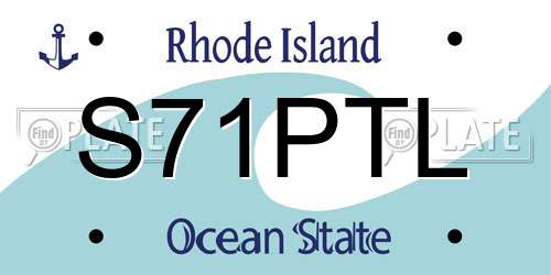 S71PTL Rhode Island License Plate