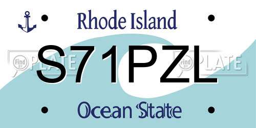 S71PZL Rhode Island License Plate