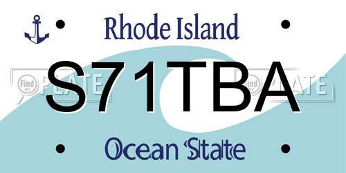 S71TBA Rhode Island License Plate