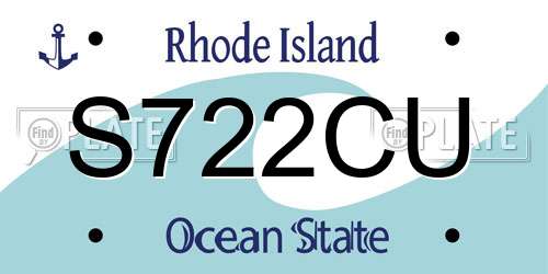 S722CU Rhode Island License Plate