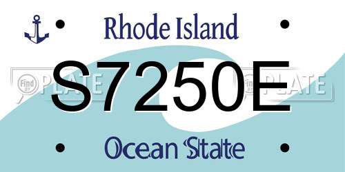 S7250E Rhode Island License Plate
