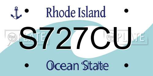 S727CU Rhode Island License Plate