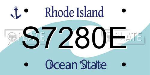 S7280E Rhode Island License Plate