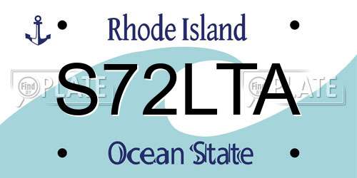 S72LTA Rhode Island License Plate